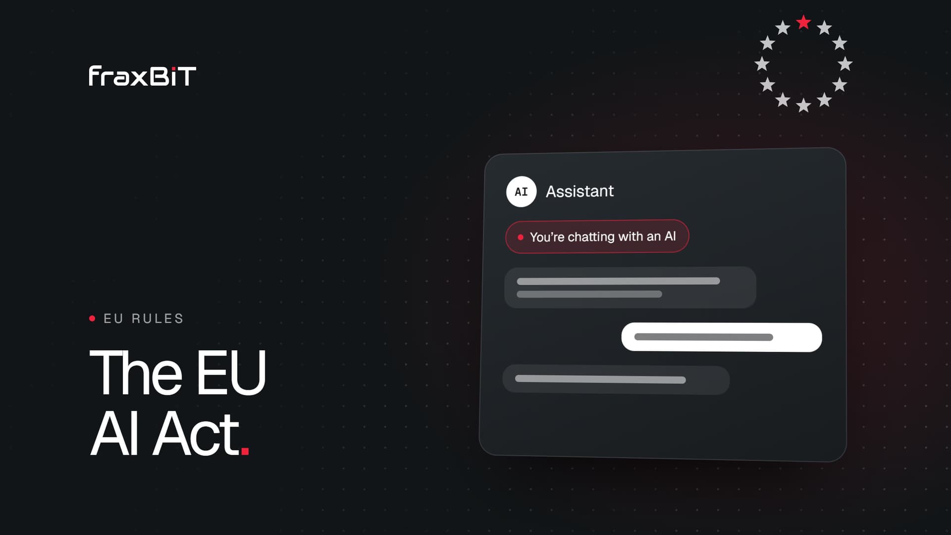 Illustration: a website chat window that tells the visitor they are talking to an AI