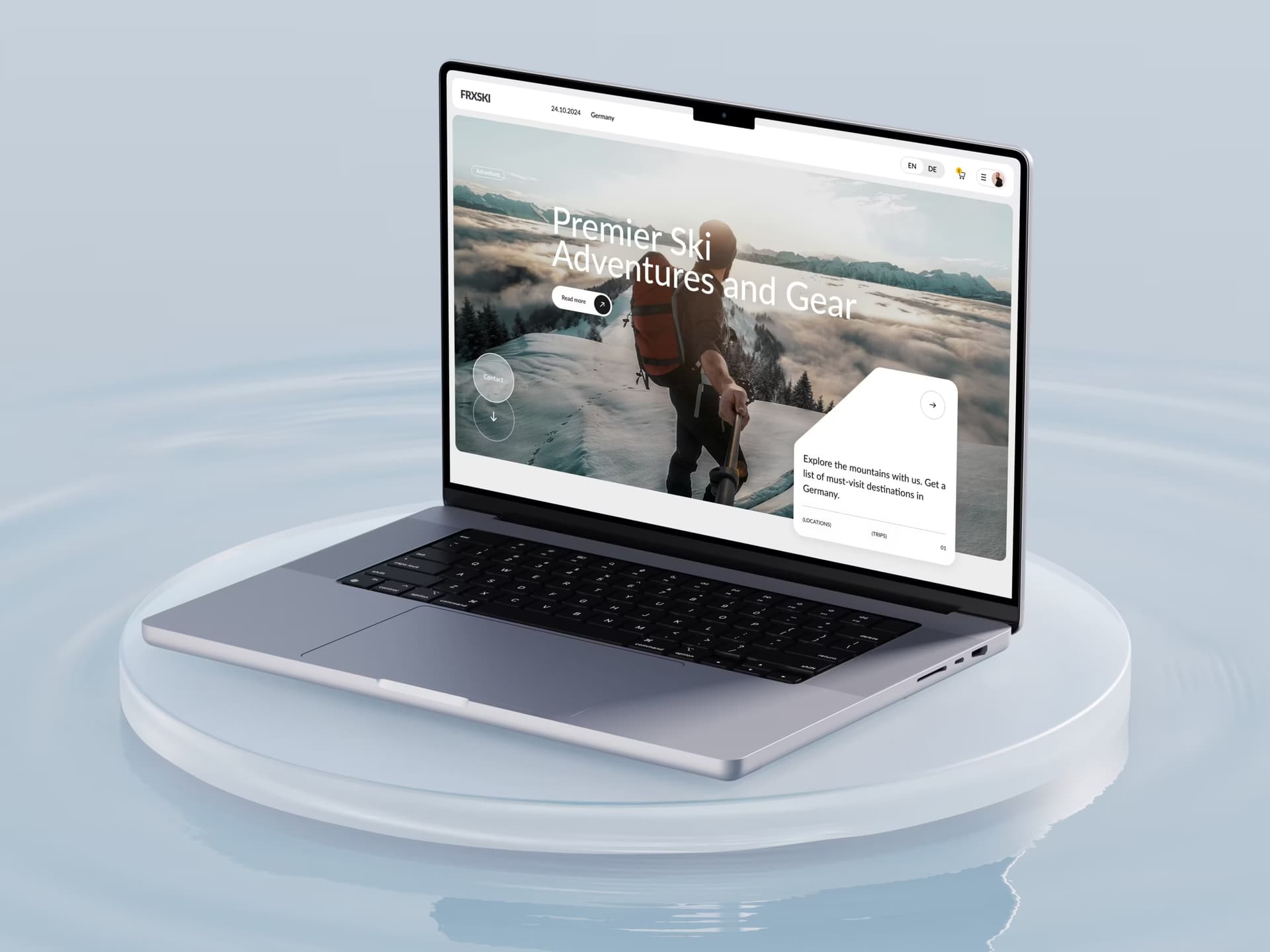 Adventure Website website mockup