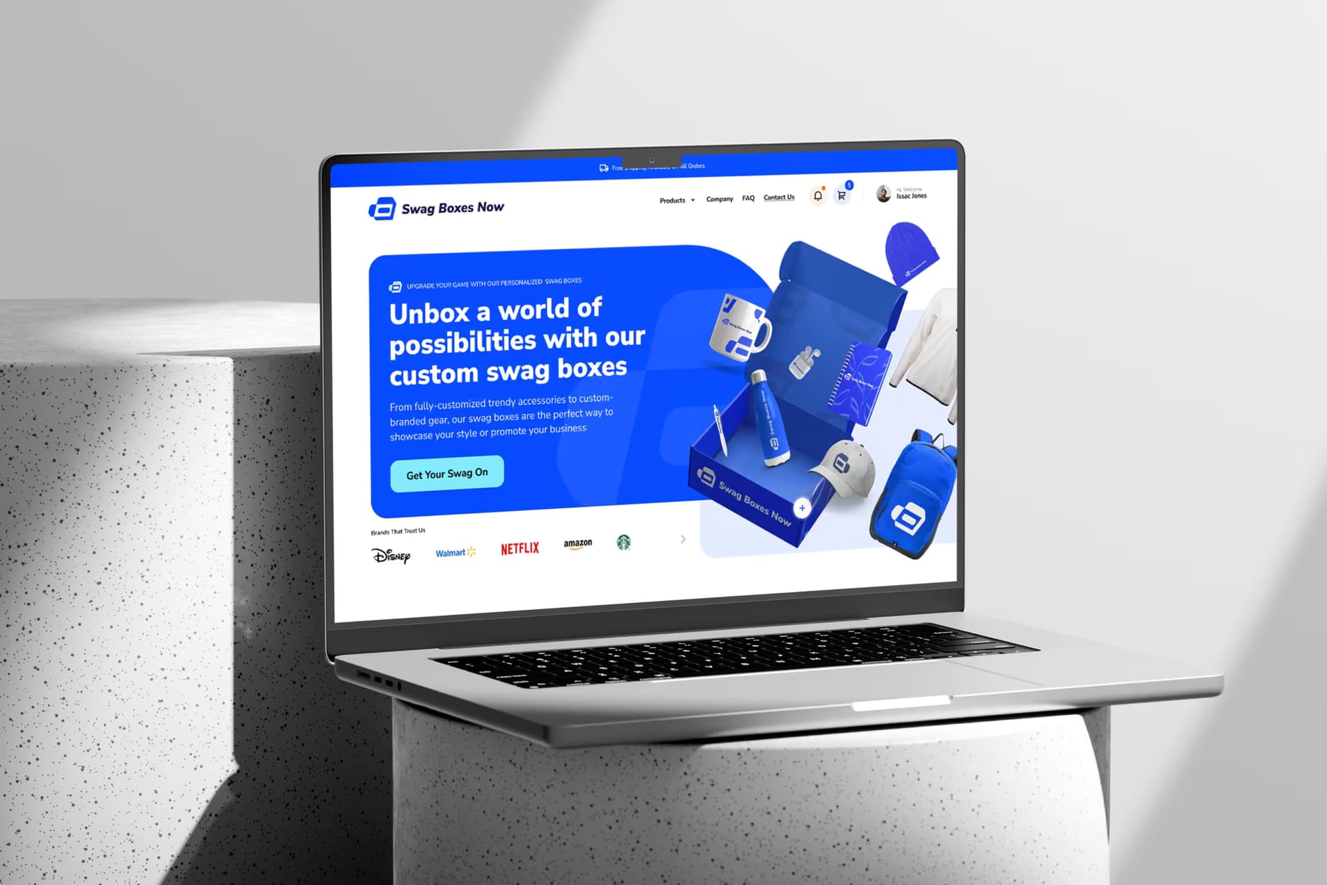 Custom Box E-commerce Platform website mockup
