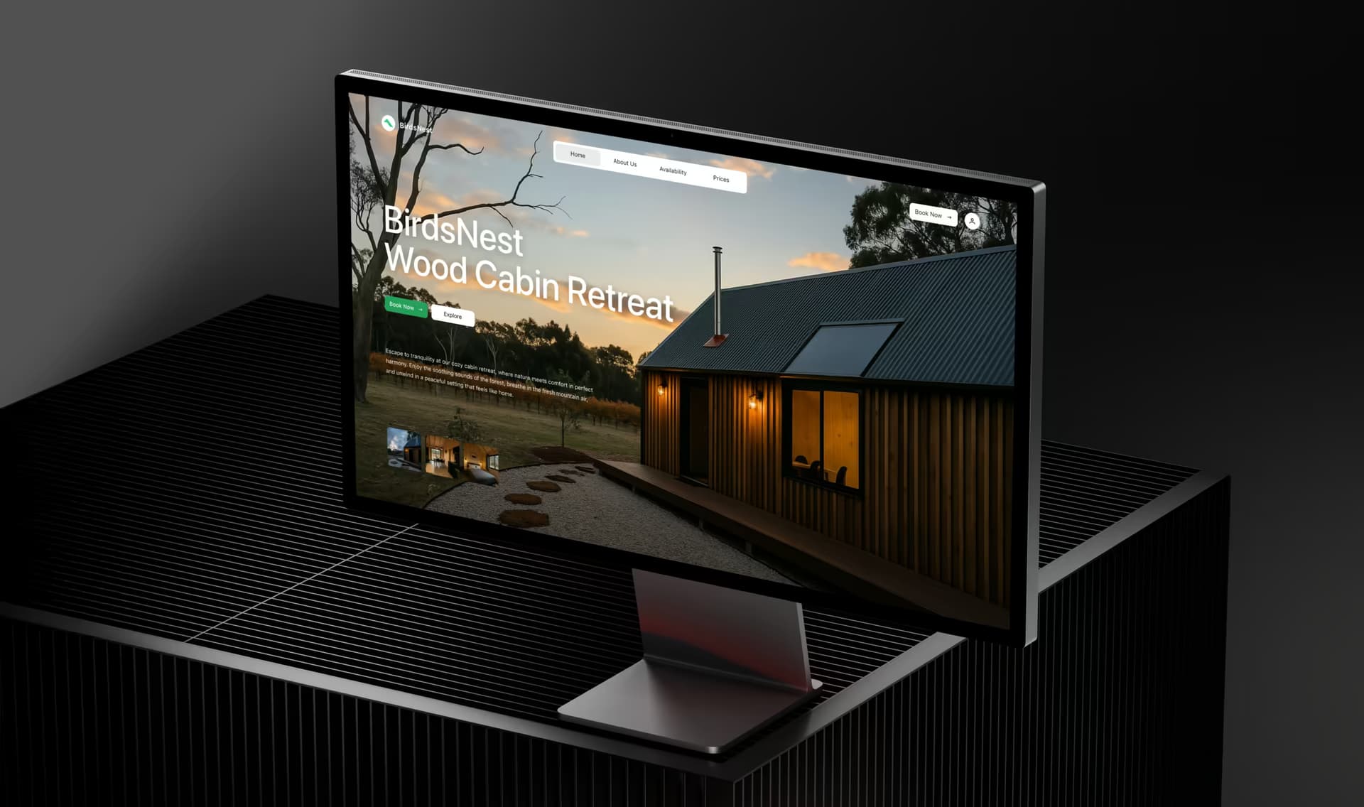 Cabin Presentation Website website mockup