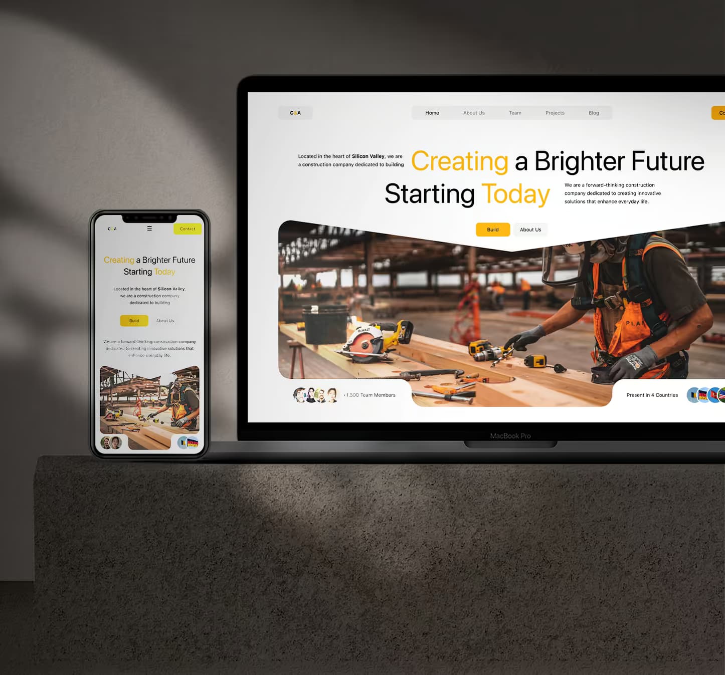 Construction Company website mockup