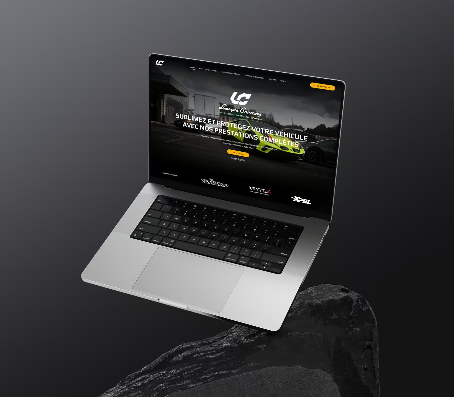 Detailing Garage website mockup