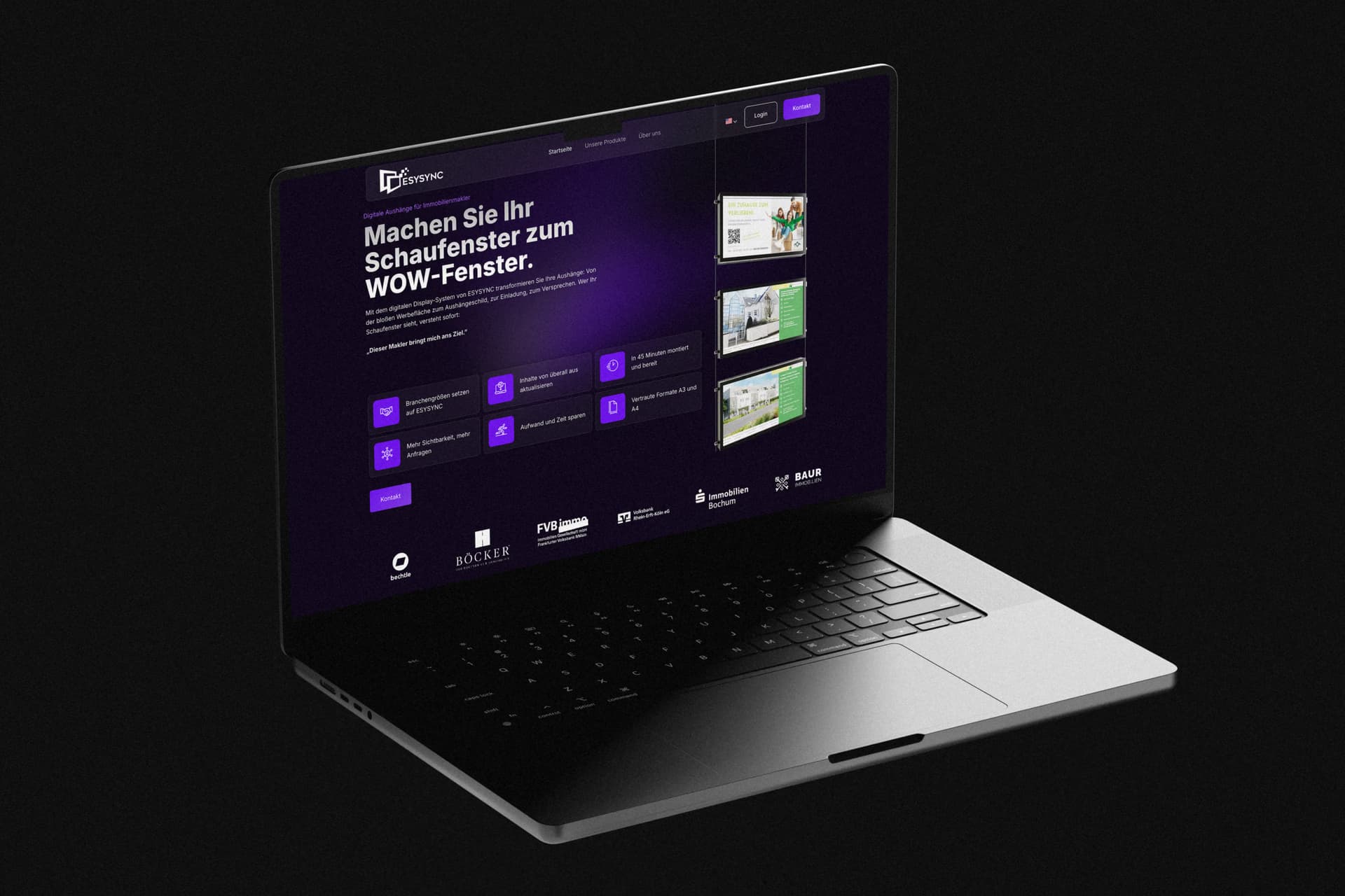 Digital Display Showcase Website website mockup