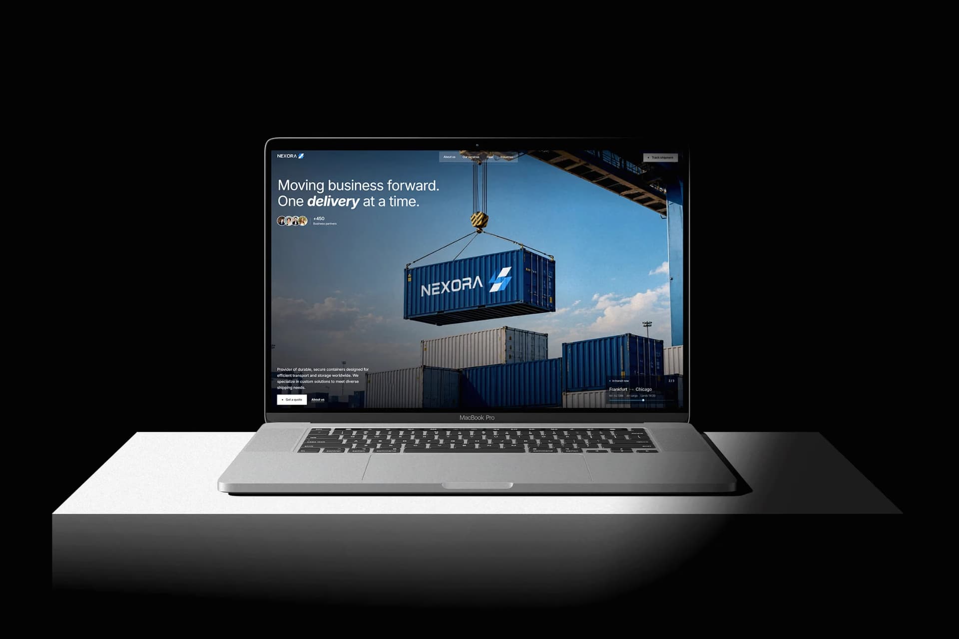 Nexora Logistics Website website mockup
