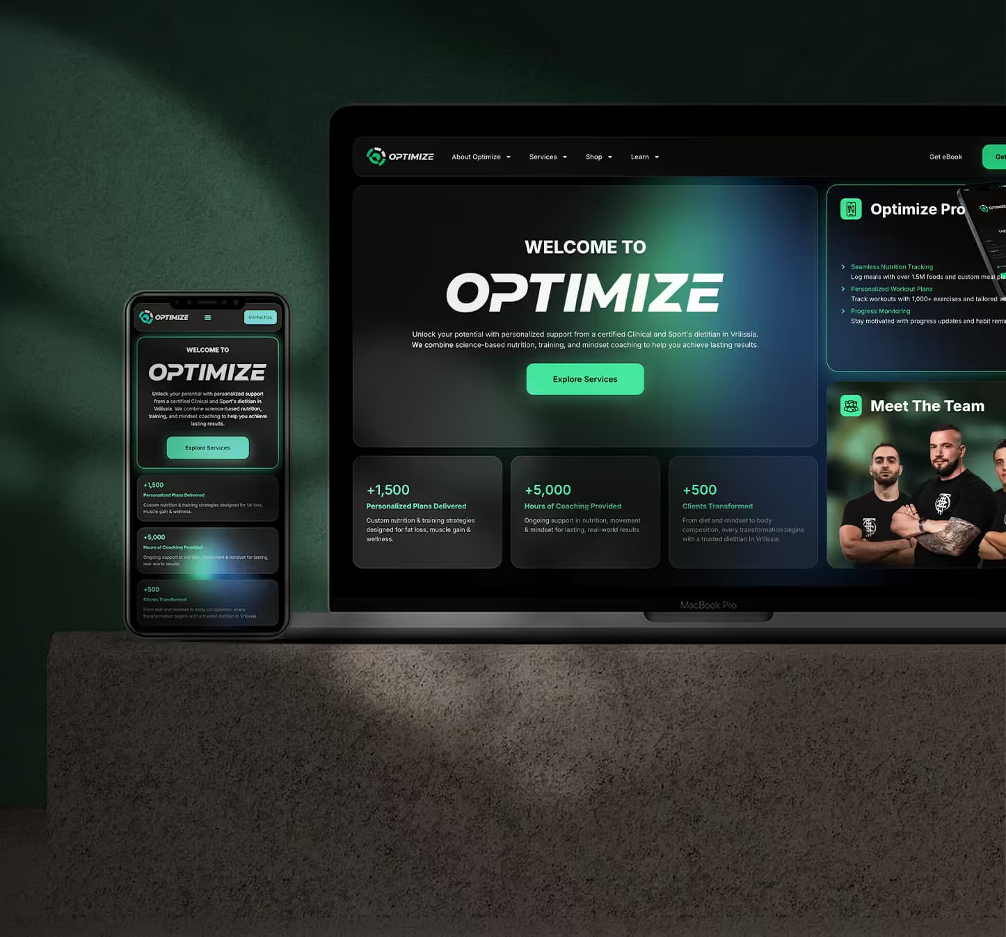 Coaching Services Website website mockup