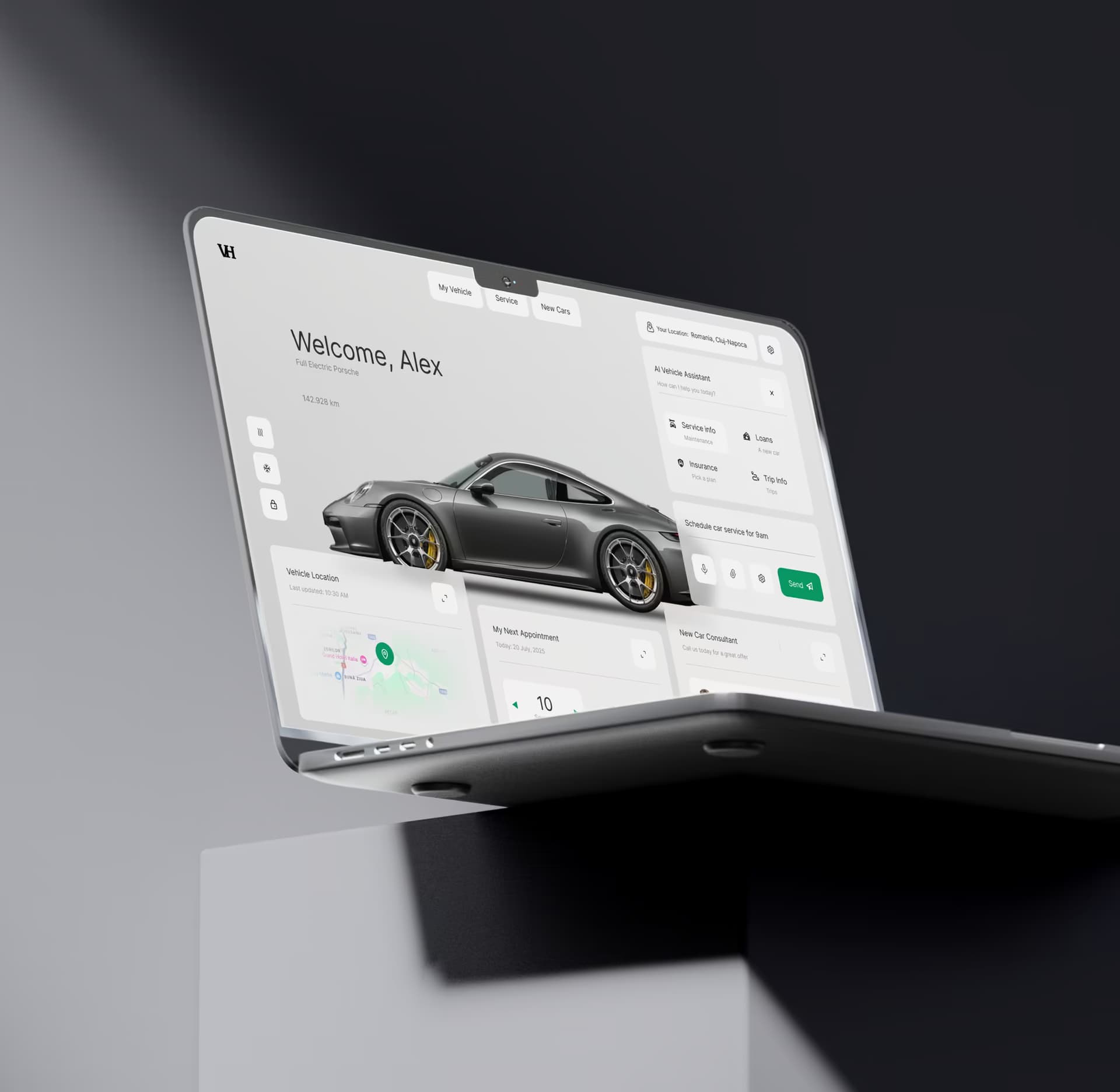 Vehicle Assistant App website mockup
