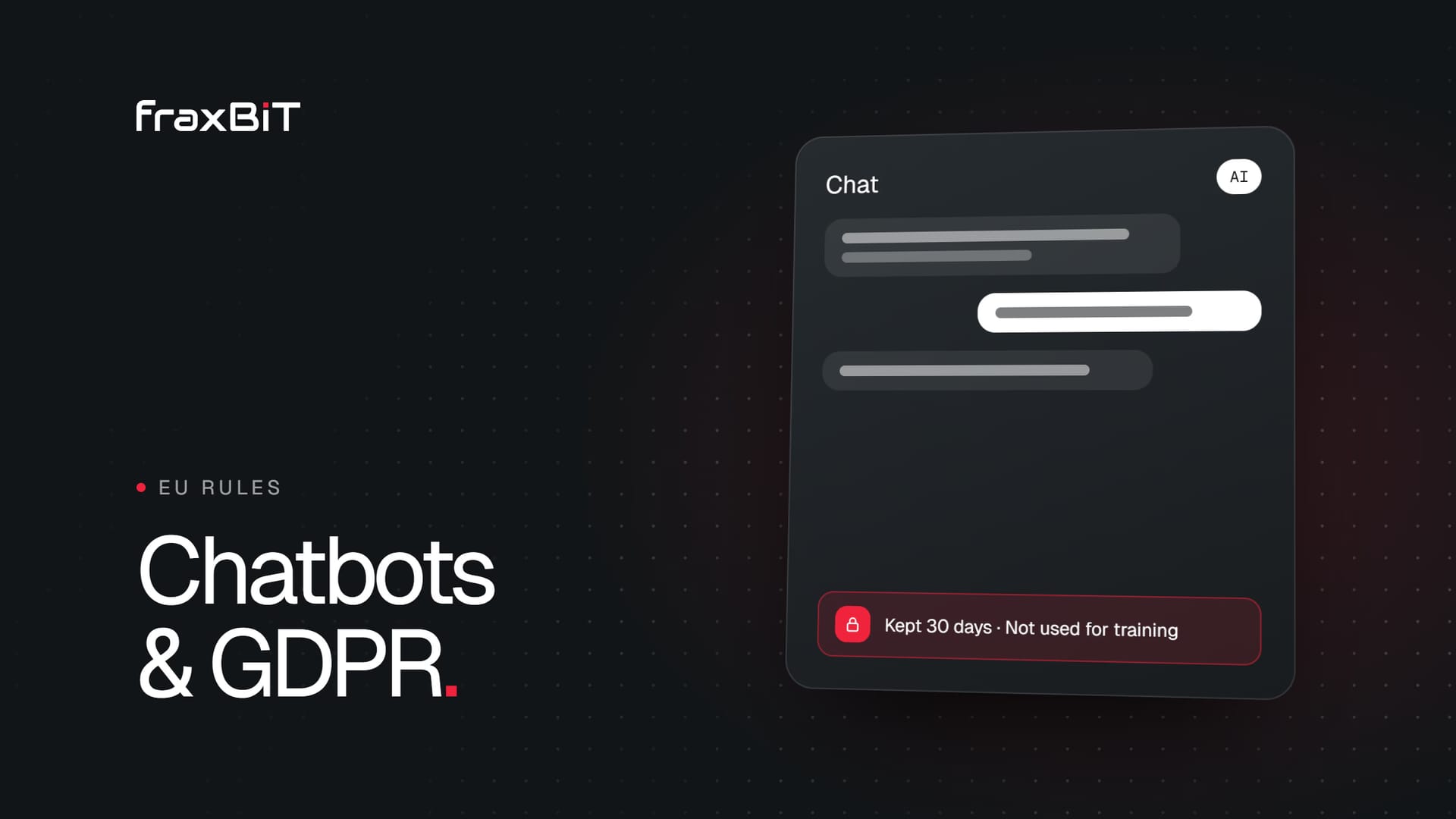 Illustration: an AI chat widget with a privacy notice and a lock
