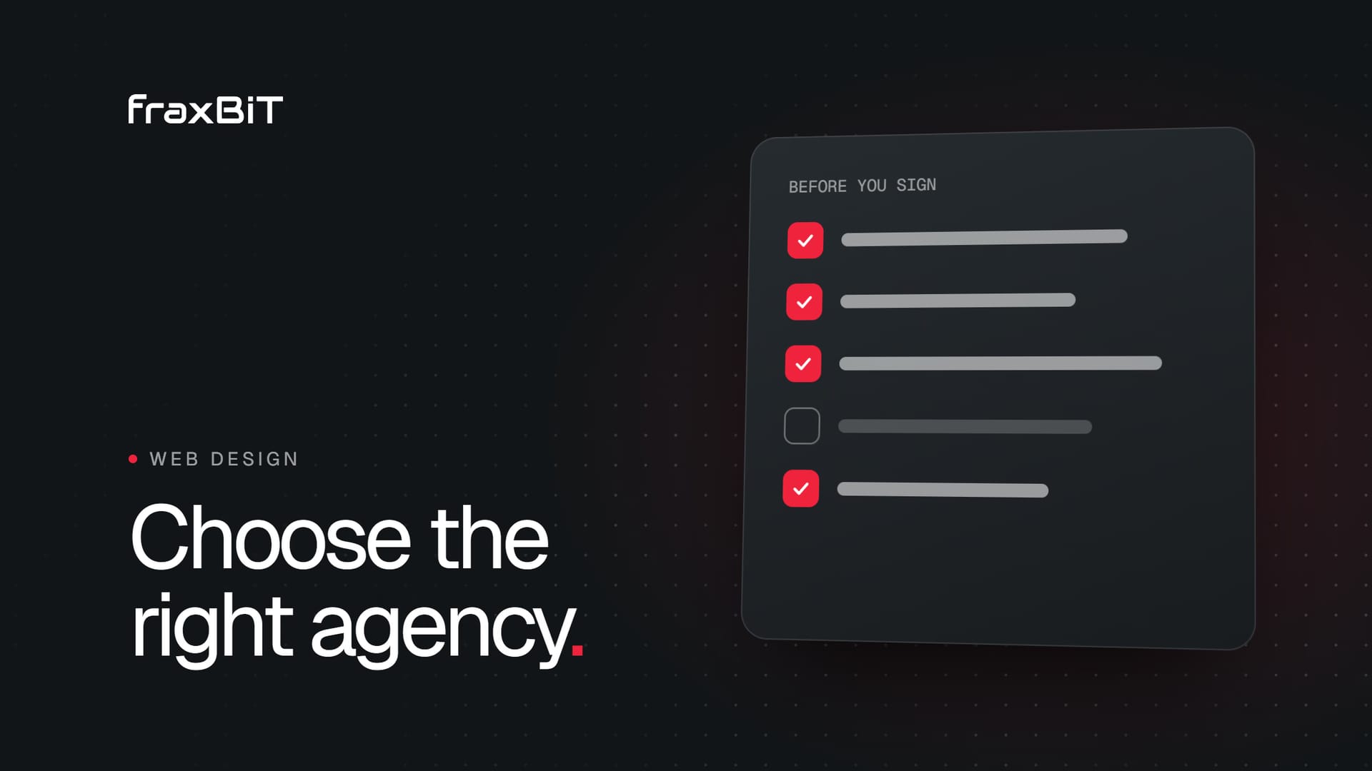 Illustration: a checklist of questions to ask before hiring a web design agency
