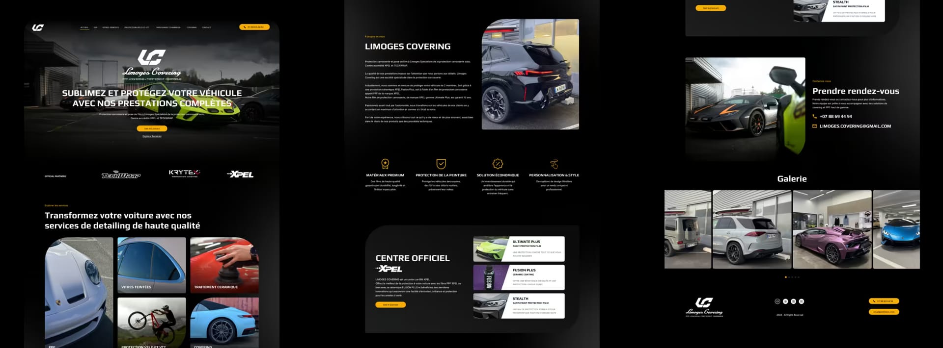 Detailing Garage: design screens 1