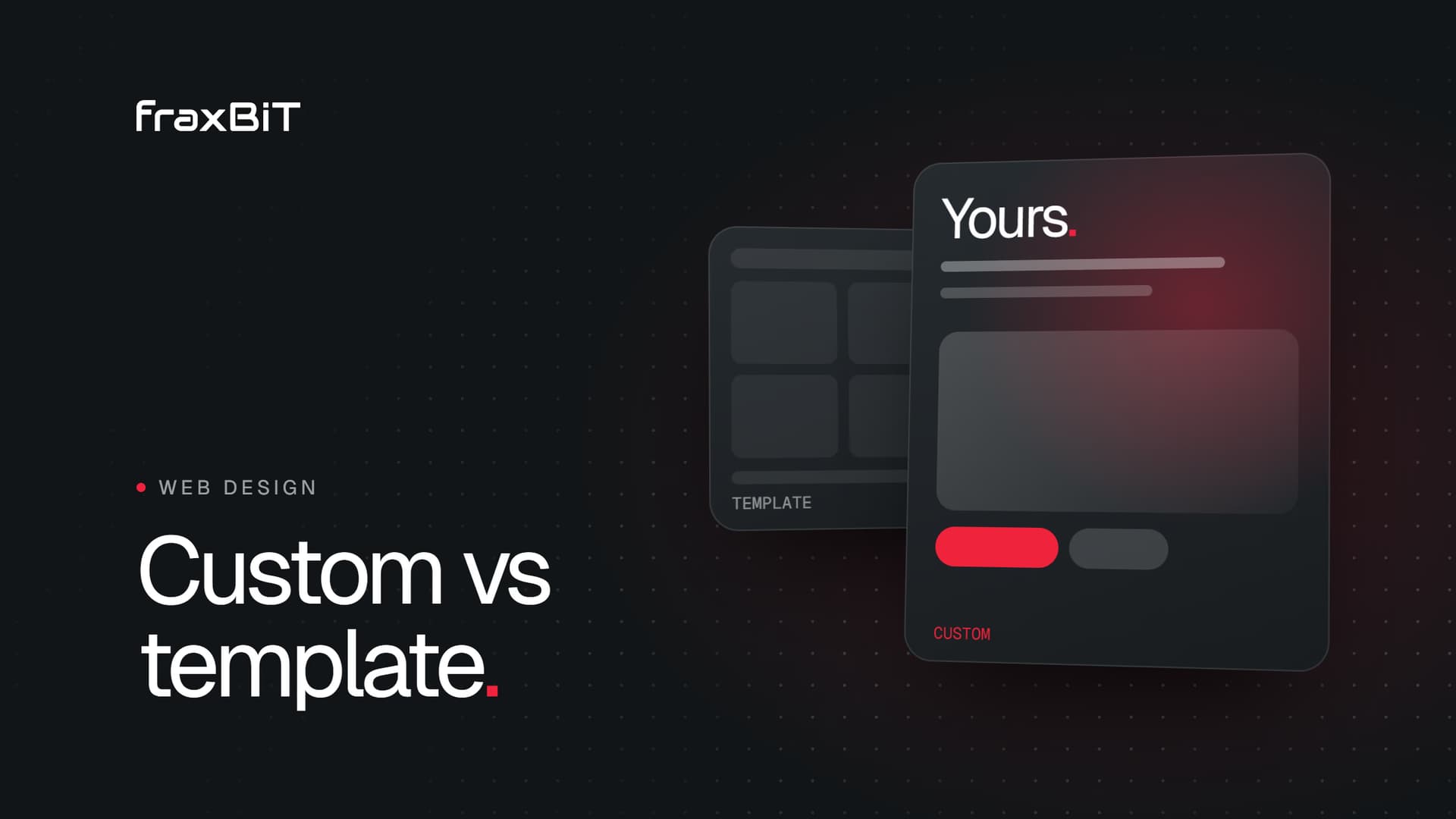 Illustration: a generic template layout next to a custom website design