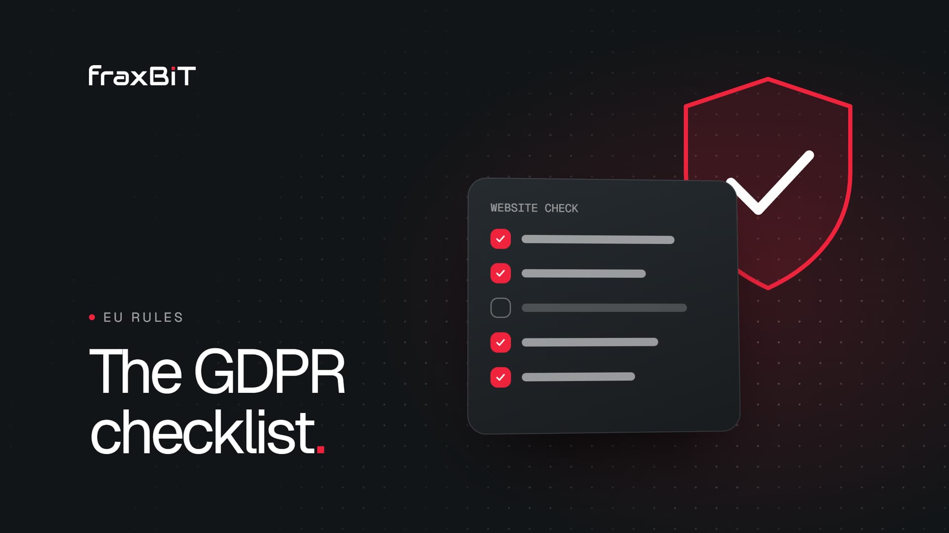 Illustration: a shield with a GDPR checklist for a website