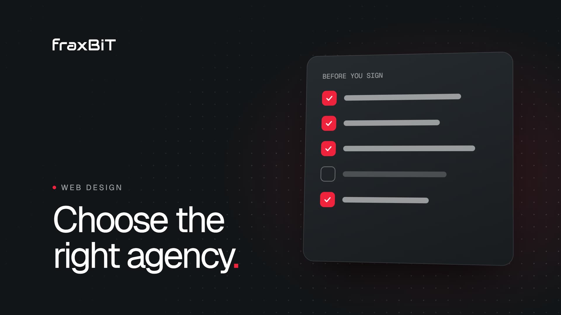 Illustration: a checklist of questions to ask before hiring a web design agency